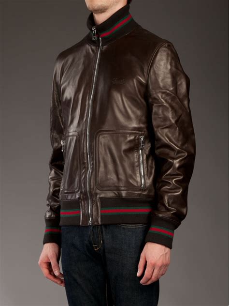 leatehr gucci jackets|Gucci leather jacket men's.